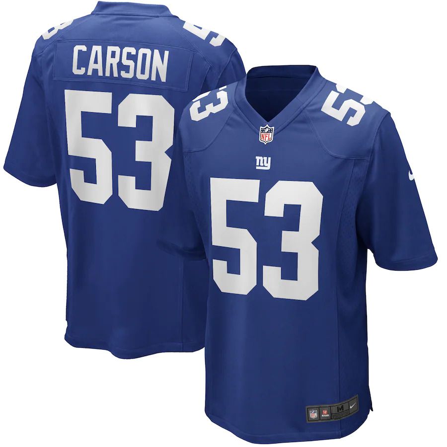 Men New York Giants 53 Harry Carson Nike Royal Game Retired Player NFL Jersey